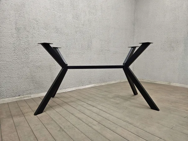 musa-table-legs-14 Industrial steel table base with powder-coated matte finish