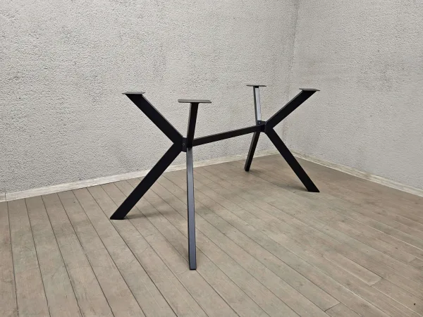 musa-table-legs-8 Cross-frame metal table base for solid wood tabletop
